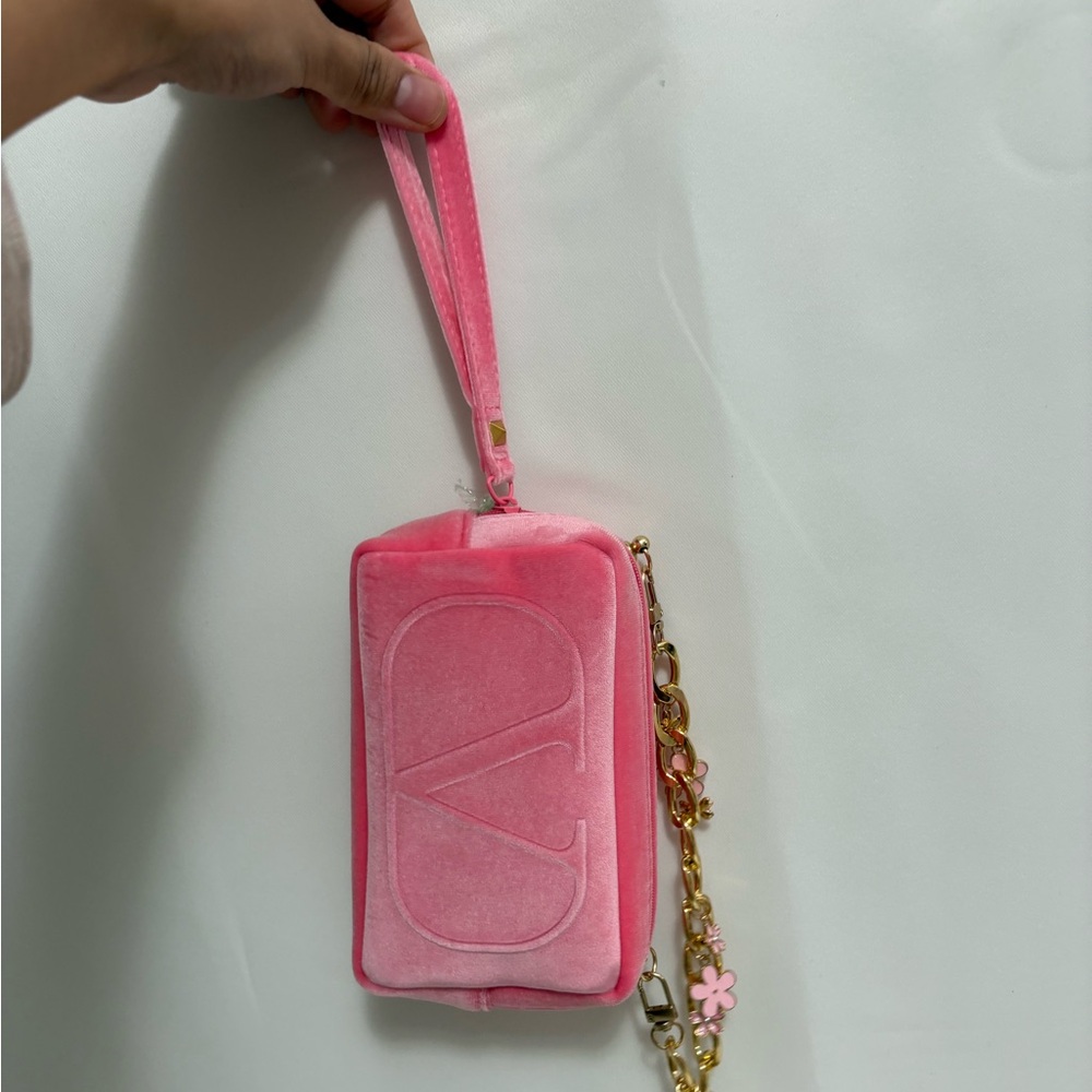 Valentino Mini Velvet Pouch with straps - Picture 5 of 9